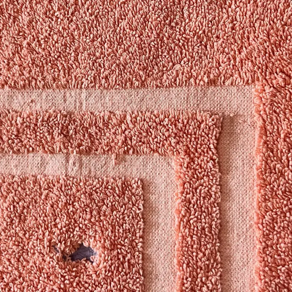 Vintage Ralph Lauren coral pink cotton bath mat embroidered polo logo‎